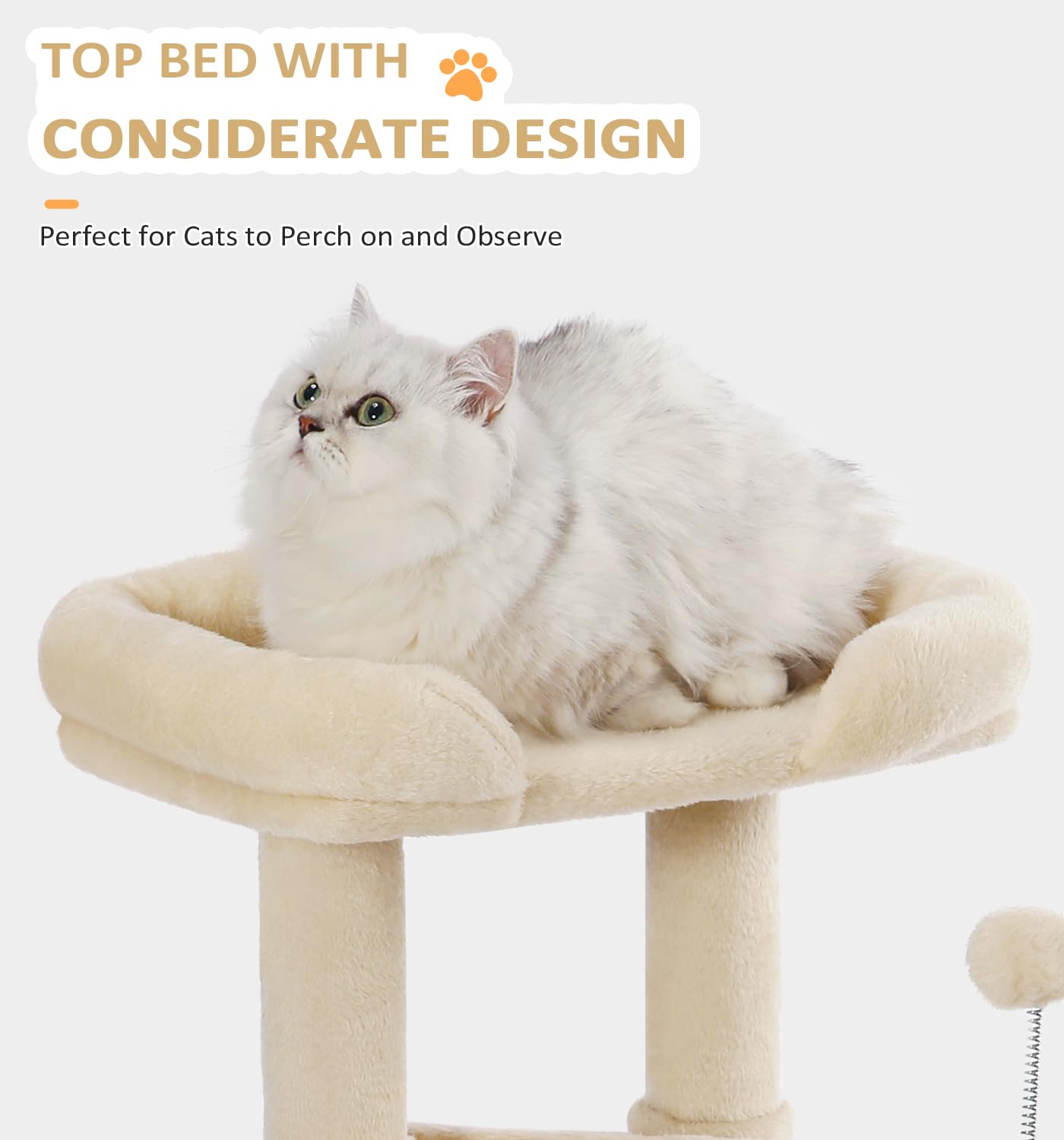 Made4Pets Cat Tree, Small Cat Tower For Indoors Cats, Cute Wood Kitty Condo With Scratching Post And Pad, 29'' Multi-Level Moder